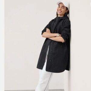 Athleta Black Hooded Anorak Jacket